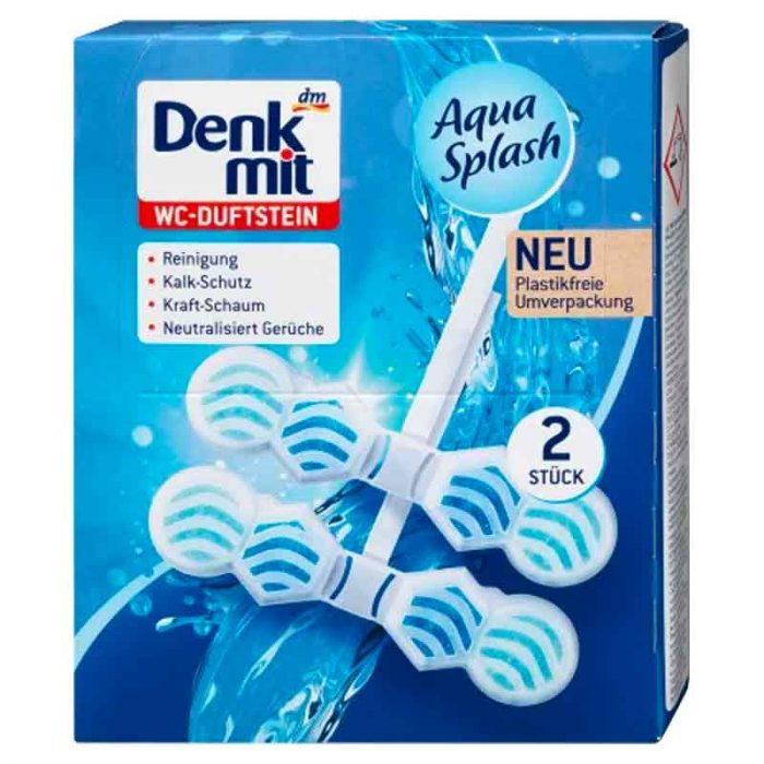 أكوا سبلاش حجر معطر ومنظف التواليت، 2 قطعة Denkmit