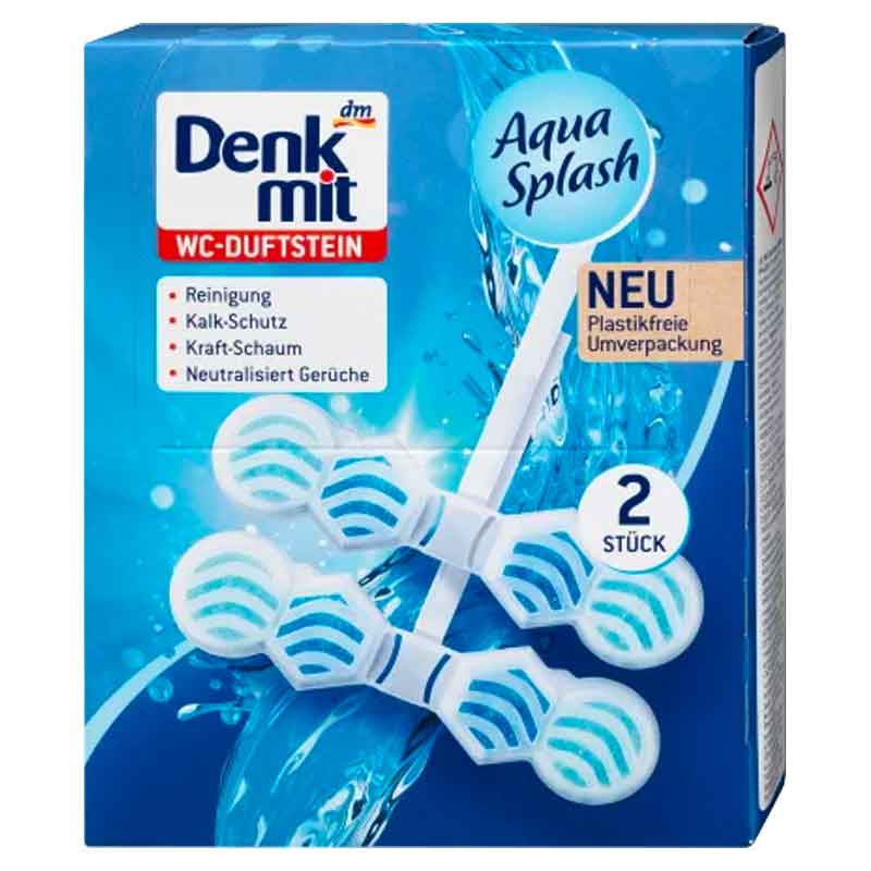 أكوا سبلاش حجر معطر ومنظف التواليت، 2 قطعة Denkmit