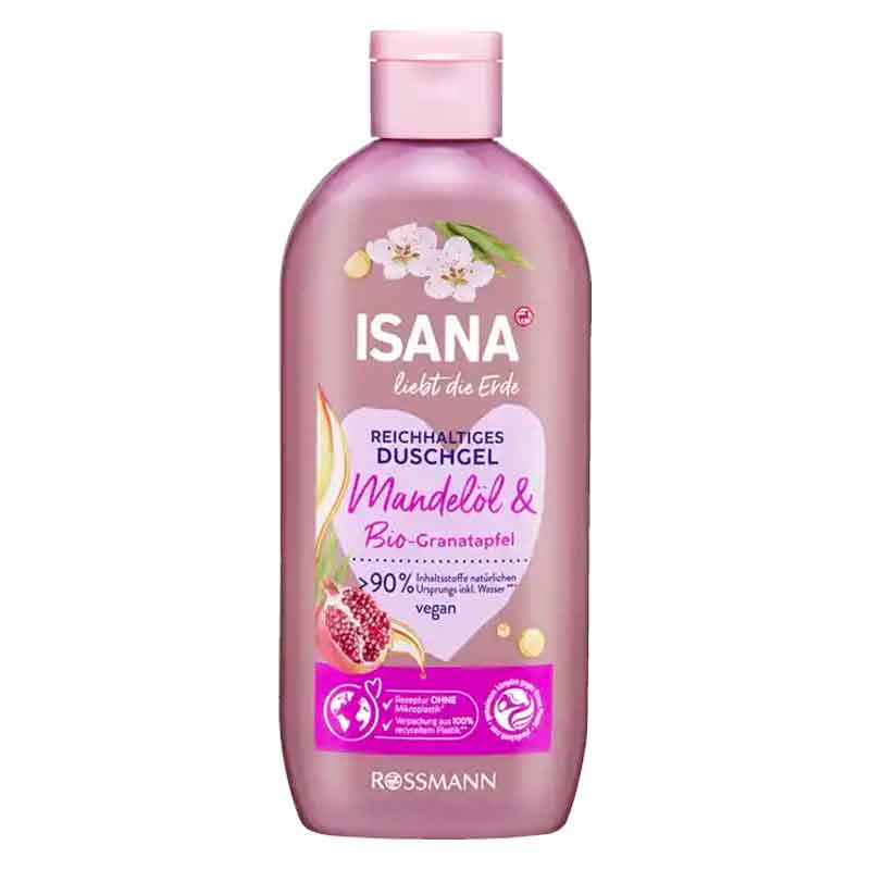 جل دوش بزيت اللوز والرمان العضوي ISANA