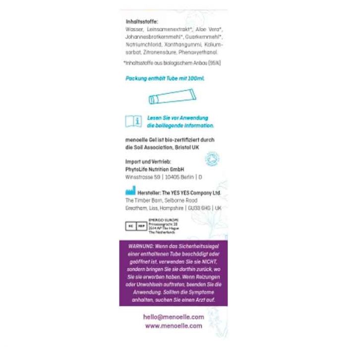 جل مرطب للمهبل 100 مل Vaginal menoelle Gel