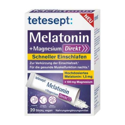 أعواد الميلاتونين والمغنيسيوم المباشرة Melatonin Magnesium Direkt Sticks Tetesept