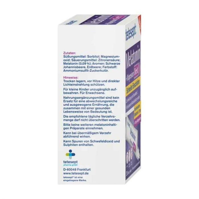 أعواد الميلاتونين والمغنيسيوم المباشرة Melatonin Magnesium Direkt Sticks Tetesept