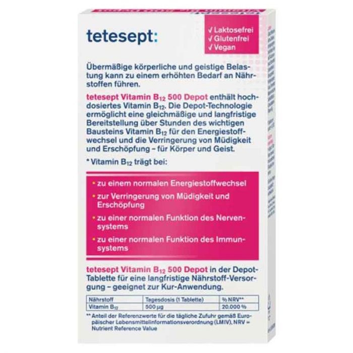 فيتامين ب12 ديبوت 500 ميكروجرام  Vitamin B12 Depot 500µg Tetesept